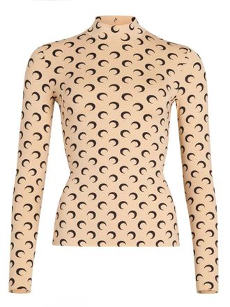 Marine Serre Celestial Crescent Moon Long-Sleeve Top