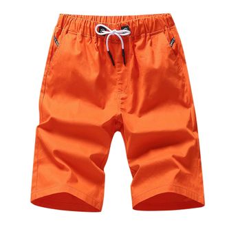 Generic Beach Shorts for Men UK Quick-Drying Half Pants with Zipper Pockets Solid Color Workout Pant Short Breathable Stretch Summer Sweatpants Elasticated Wa