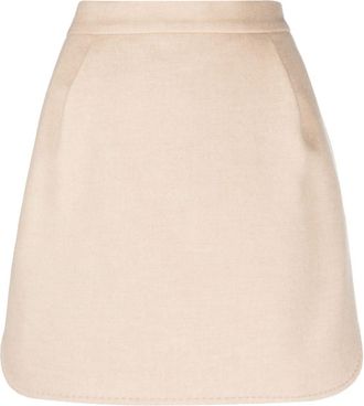 Max Mara Bobbio high-waisted skirt - women - Polyester/Camel Hair - 40 - Neutrals
