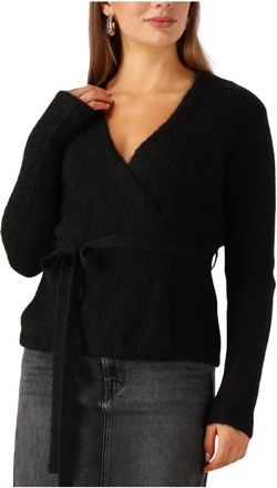Selected Slfgabella LS Knit Belt Cardigan - Dames - V-hals truien - Zwart - XL - Truien & Vesten