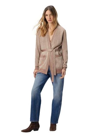 Missoni Cardigan With Belt In Lam&eacute; in Pink Lam&eacute; at Nordstrom, Size 42 It