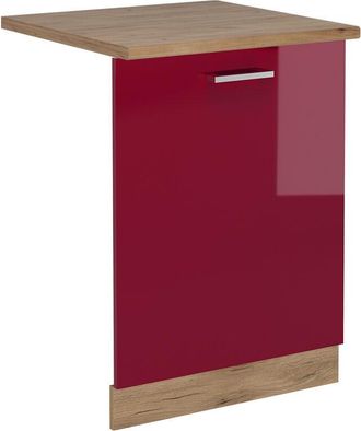 Vicco Tapa Del Lavavajillas R-line, Rojo Burdeos Alto Brillo, 60 Cm, Et Roble, Vicco