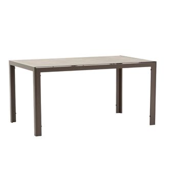 Siediti Fuori e Dentro Mesa rectangular 150x90 cm de aluminio y tapa de vidrio gris piedra