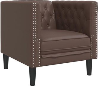 vidaXL Sillón Chesterfield de cuero artificial marrón vidaXL