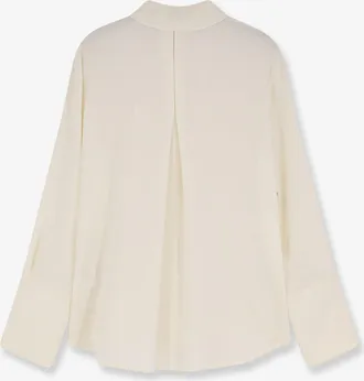 Max Mara Womens Stretch Silk Shirt Beige
