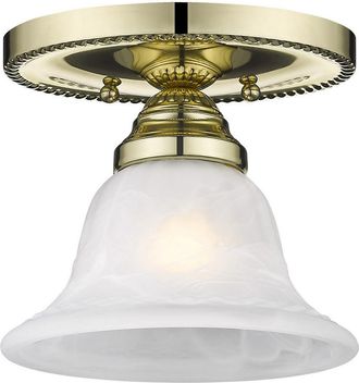 Livex Lighting Livex Edgemont 1-Light Polished Brass Ceiling Mount
