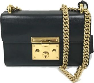 Gucci Pre-owned Leather gucci-bags - Dames - Vintage Schoudertas - Zwart - ONE Size - Vintage