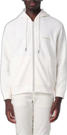 A|X Armani Exchange Logo-patch Zip-up Hoodie - Heren - Sweatshirts & Hoodies - Beige - Maat: XL Katoen