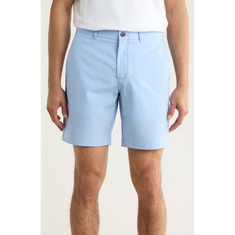 Original Penguin Technical Flat Front 7.5-Inch Shorts in Baby Blue Jay at Nordstrom Rack, Size 34