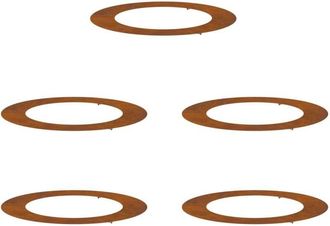 vidaXL Vidaxl - Flat Tree Rings 5 pcs Brown &Oslash;60 / 90 cm Weathering steel