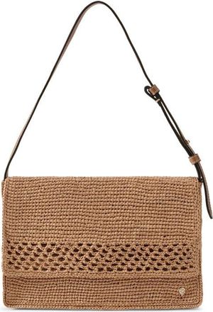 Helen Kaminski Poppy Crochet Raffia Shoulder Bag in Salmon at Nordstrom