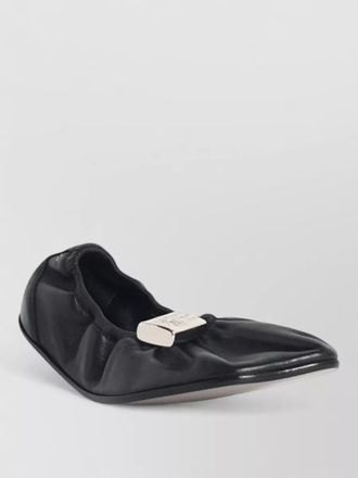Maison Margiela leather square-toe ballerina flats