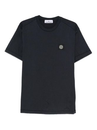 Stone Island Dark Blue Crewneck Logo T-Shirt