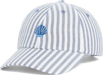 Frasier Sterling Low Tide Cotton Canvas Baseball Cap in Cloud Seersucker at Nordstrom