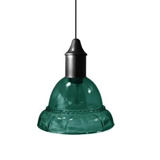 Tosel Suspensi&oacute;n metal vidrio azul D16 cm