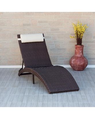 Amazonia Teak Wicker Grey Lounger With Cushions