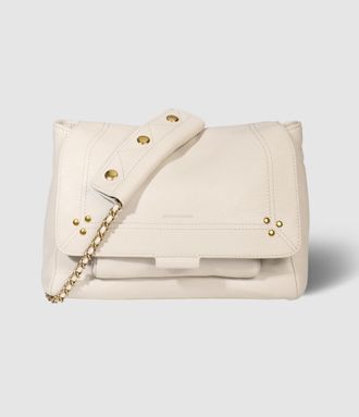 Jerome Dreyfuss Sac Lulu M Cuir Écru Grainé