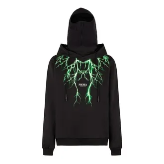 Phobia Archive Hoodies & sweatvesten, Heren, Zwart, S, Katoen, Lightning Balaclava Hoodie