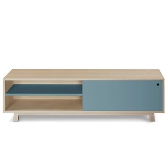 Mon Petit Meuble Fran&ccedil;ais Mueble tv 1 puerta corredera l. 100 cm, fresno