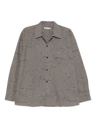 Ymc You Must Create striped wray shirt - Black