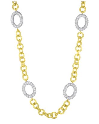 Genevive 14K Plated Cz Statement Necklace