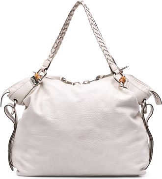 Gucci Pre-owned Womens New Bamboo Shoulder Bag - Light Grey Leather - One Size