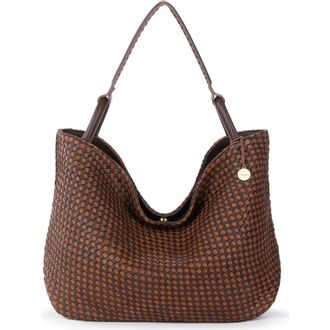 The Sak Los Feliz Large Tote Leather Bag in Woven Mahogany Cognac at Nordstrom