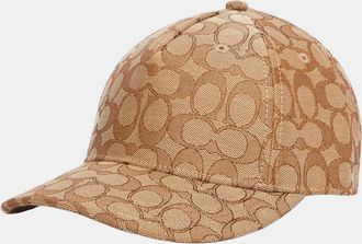 Coach Mens Signature C Jacquard Baseball Hat - Beige - Size X-Small/Small