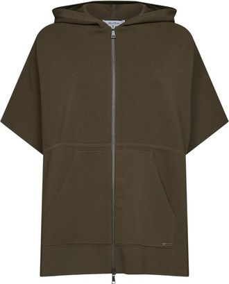 Max Mara Milano-knit Rits Hoodie - Dames - Vesten met rits - Groen - L - Hoodies & sweatvesten