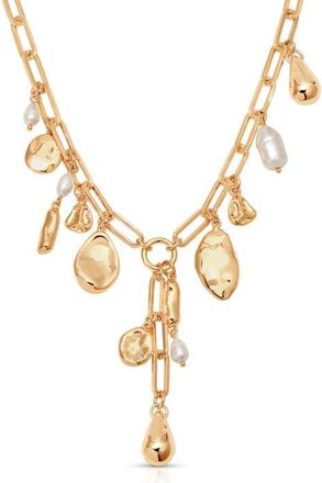 Ettika Liquid Metal Charm Y-Necklace in Gold at Nordstrom