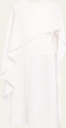 Roland Mouret Asymmetric Satin Crepe Cape Top