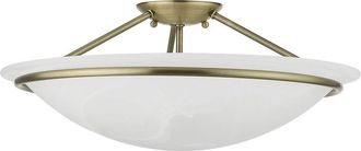 Livex Lighting 3 Light Antique Brass Large Semi-Flush