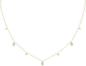 BEN ONI Pear Cubic Zirconia Charm Necklace in Gold at Nordstrom