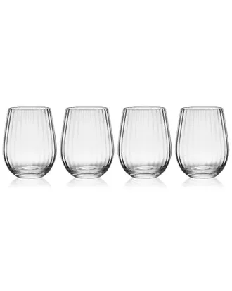 Mikasa Optic 18.5Oz Stemless Wine Glasses, Set Of 4