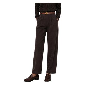 Kocca Broeken, Dames, Zwart, XL, Katoen, Broek met hoge taille en stretchkatoen