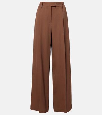 Brunello Cucinelli Monili pleated wool-blend wide-leg pants