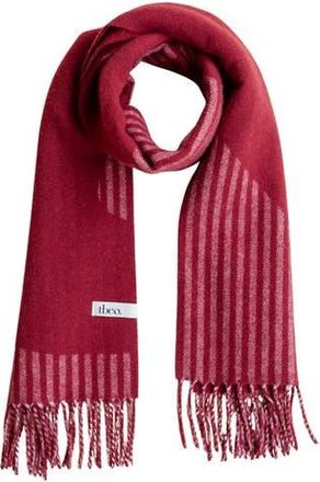 TBCo Lambswool Jacquard Oversized Scarf in Burgundy Wave at Nordstrom, Size Large