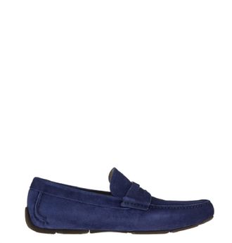 Ferragamo Mens Driver Signature Loafer In Blue