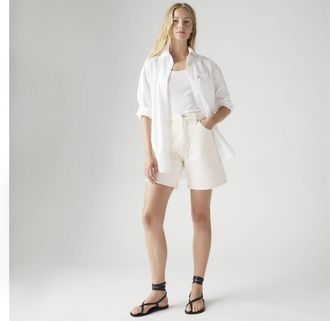 Levi's High Rise Baggy Shorts - Womens - 23 - White