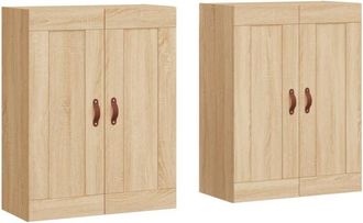 vidaXL Wall Mounted Cabinets 2 pcs Sonoma Oak Engineered Wood Vidaxl