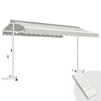 Oviala Tienda m&oacute;vil el&eacute;ctrica de doble pendiente de 3 x 4m en aluminio topo
