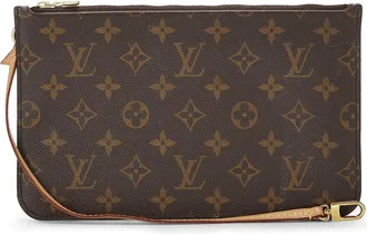 Louis Vuitton Brown Monogram Coated Canvas Neverfull Pouch Nm Mm (Authentic Pre-Loved)