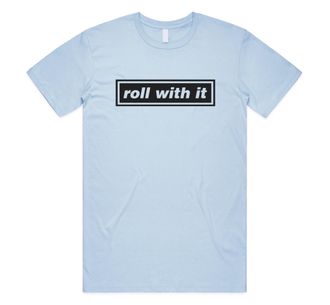 Sanfran Clothing Roll with It Top Britpop UK 90s 00s Merch Tour Rock Band 2025 Sunshine Going Unisex T-Shirt Tee Medium/Light Blue