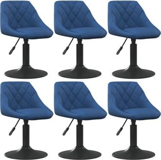 vidaXL Vidaxl - Silla De Comedor Giratoria 6 Uds Terciopelo Azul