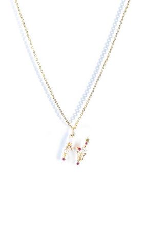 Girls Crew Flutterfly Initial Necklace in Gold at Nordstrom