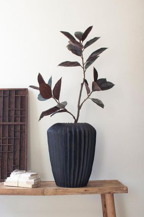 Kalalou Tall Stone Composite Urn - Black