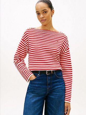 Tommy Hilfiger Jersey con cuello barco y logo bordado