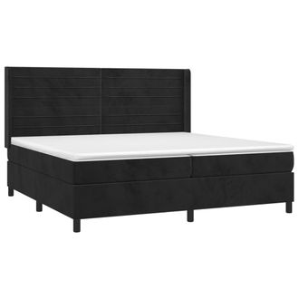vidaXL Vidaxl - Giroletto A Molle Con Materasso Nero 200x200 Cm In Velluto