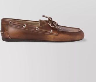 Miu Miu leather loafers lace detail