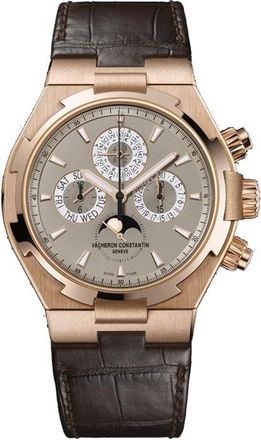 Vacheron Constantin Pre-owned Vacheron Constantin Overseas Chronograph Light Brown Dial Mens Watch 49020/000R-9753